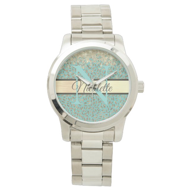 Montre Glitterie Or Plumes Monogramme (devant)