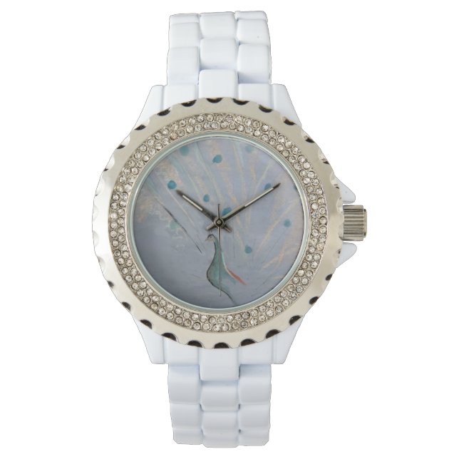 Montre Glittery Peacock Watch par Hevener (devant)