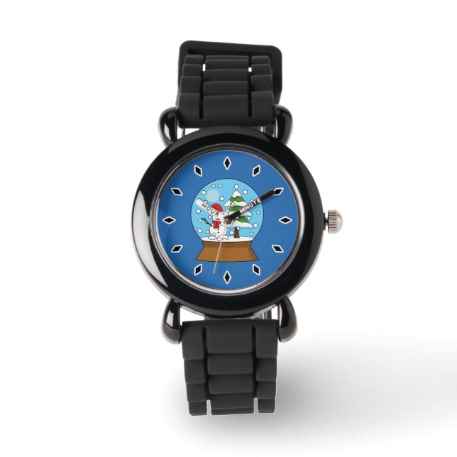 Montre Globe de neige avec Snowman et Pine Tree (Recto)