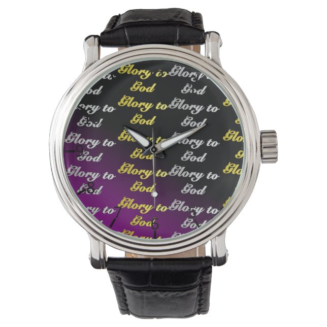 Montre Gloire à Dieu Motif pourpre (devant)