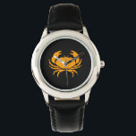 Montre Glow océanique_Crabe orange-sur-noir<br><div class="desc">Montrez votre crush sur les crustacés avec notre Ocean Glow, icônes maritimes, montre orange sur noir crabe. Pour d'autres options de conception, comme changer la taille, la position, la couleur, et même le nombre de crabes, avec la couleur arrière - plan, il suffit de cliquer sur "Customiser", et laissez le...</div>