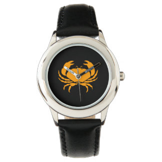 Montre Glow océanique_Crabe orange-sur-noir