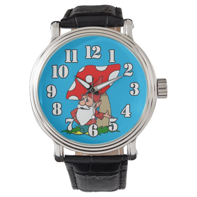 Montre Gnome au champignon rouge et blanc (devant)