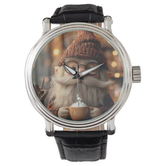 Montre Gnome confortable jouissant d'une coupe de cacao c