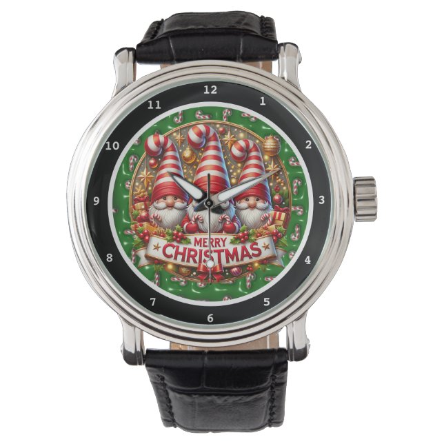 Montre Gnomes décoratifs de Joyeux Noël (devant)
