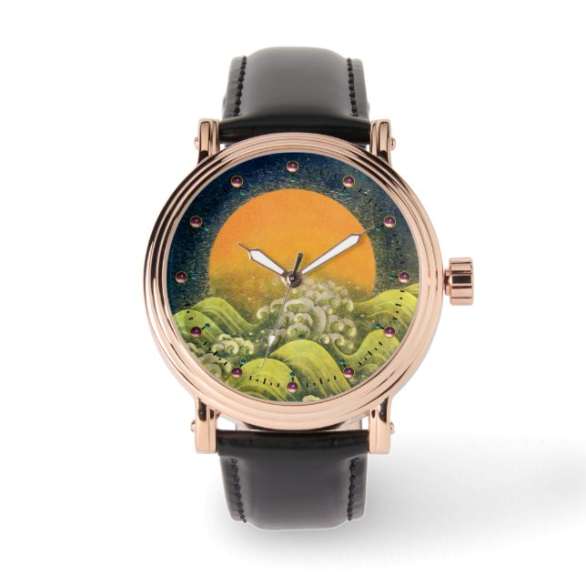 Montre GODDESS SOLEIL AMATÉRASU, jaune, vert, noir (Recto)