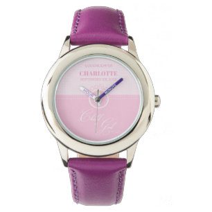 Montre Godgirl Baptême Pink Enfant de Dieu Personnalisé