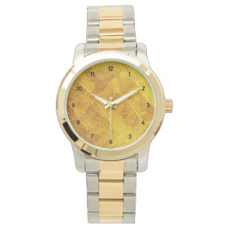 Montre Gold Abstrait Motif OS Double Tone Homme's Watch