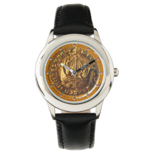 Montre GOLD ANTIQUE SHIP, GALLEON COIN Sceau de cire