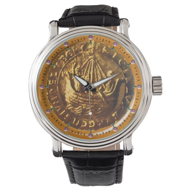 Montre GOLD ANTIQUE SHIP, GALLEON COIN Sceau de cire (devant)