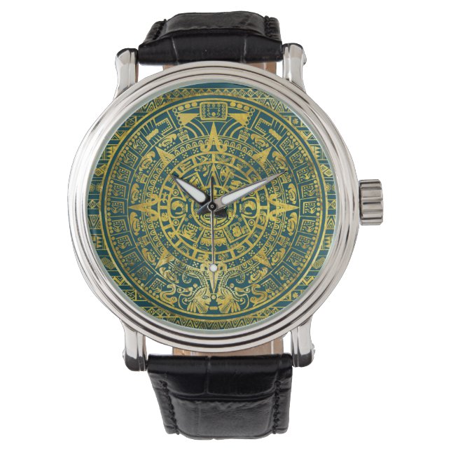 Montre Gold Aztec Inca calendrier maya (devant)