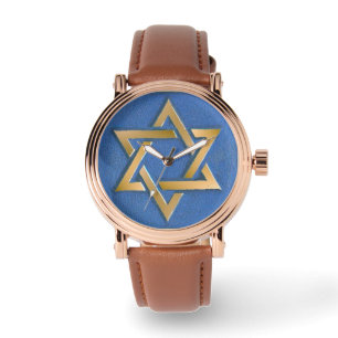 Montre Gold Blue Star de David Art Panel