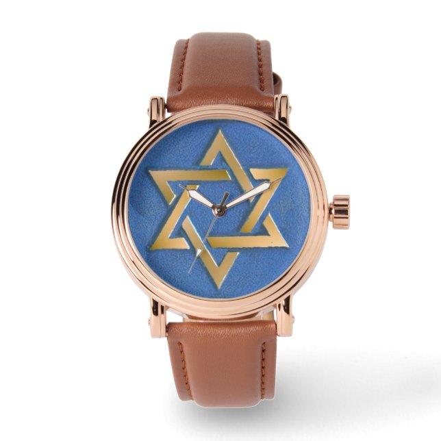 Montre Gold Blue Star de David Art Panel (Recto)