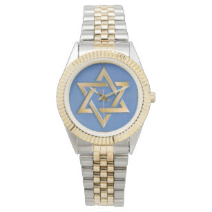 Montre Gold Blue Star de David Art Panel Watch