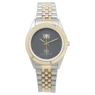 Montre Gold Buffalo Skull Black Metallic Watch