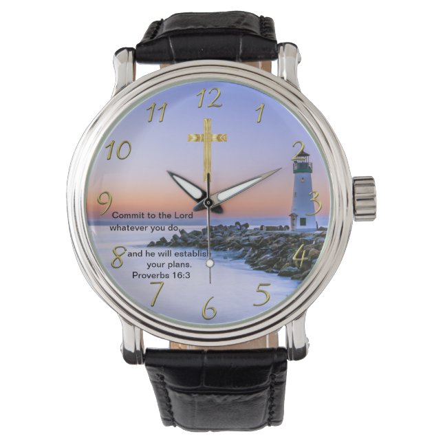 Montre Gold Christian Faith croise avec Où je vais aujour (devant)