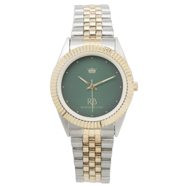 Montre Gold Crown Green Metallic Watch (devant)