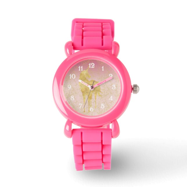 Montre Gold Glitz rose Ombre Unicorn (Recto)