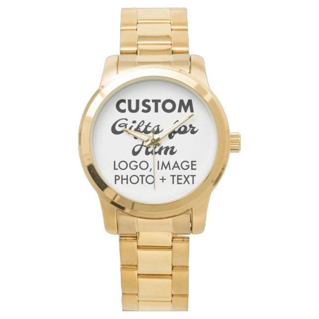 Montre Gold Oversize Steel Watch Cadeaux personnalisés po (devant)