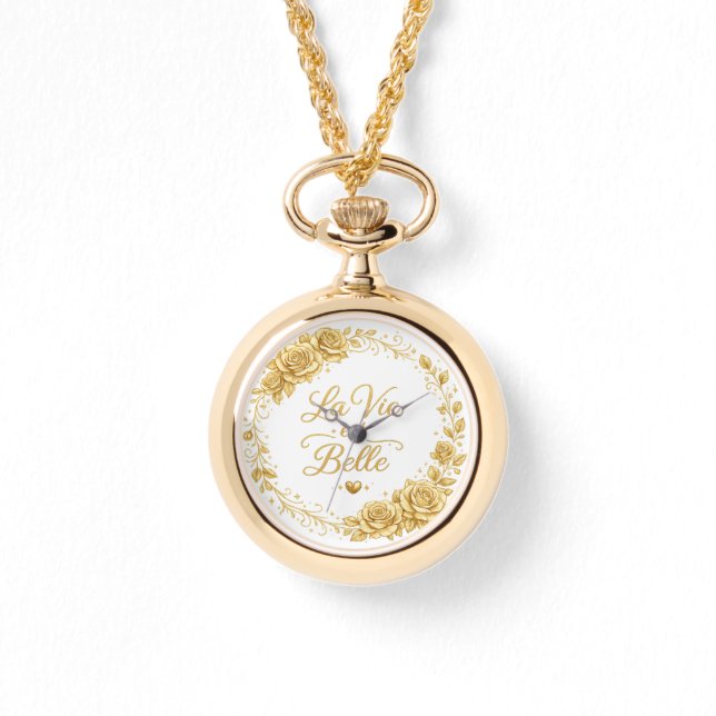 Montre Gold pendant watch "La Vie Belle" with a luxurious (Recto)