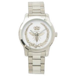 Montre Gold Queen Bee French Farmhouse Crown Wreath Watch