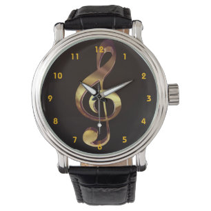 Montre Gold Treble Clef Music Watch