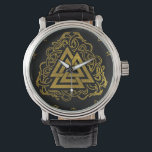 Montre Gold Valknut Symbole de Runes Pattern<br><div class="desc">Gold Valknut Symbole de Runes Pattern</div>
