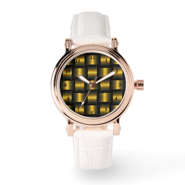 Montre Gold Watch Lattice noir doré (Recto)