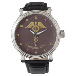 Montre Golden Double Snake Caduceus