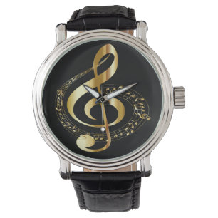Montre Golden Gclef et Black Men's Watch