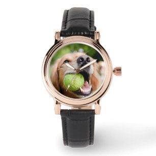 Montre Golden Retriever Avec Le Bal De Tennis