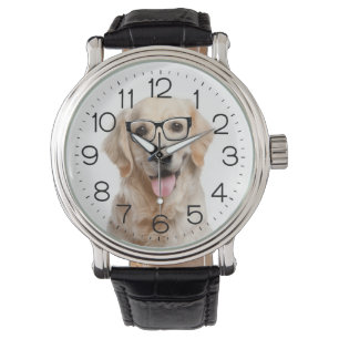 Montre Golden Retriever avec lunettes