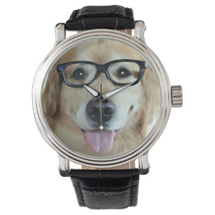 Montre Golden Retriever avec lunettes Nerd