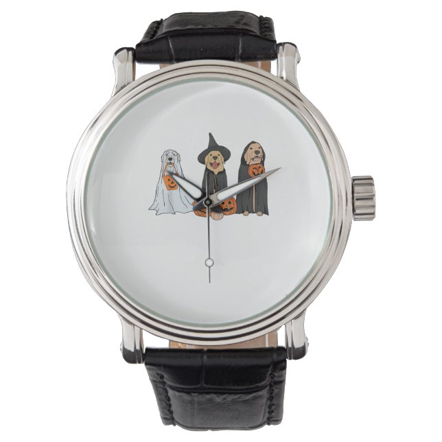 Montre Golden Retriever Ghost Halloween Tricoter Ou Treat (devant)