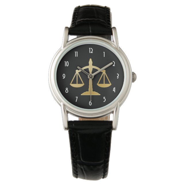 Montre Golden Scales of Justice Law Theme (devant)
