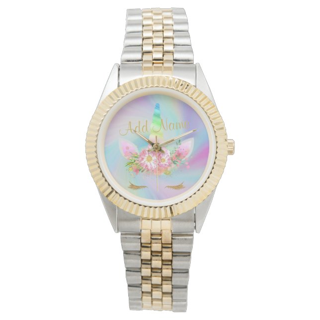 Montre Golden Unicorn Rainbow Deux Tone Watch (devant)