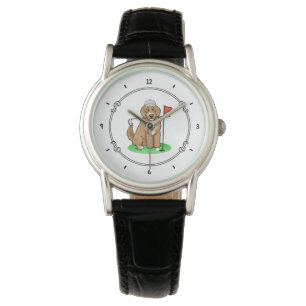 Montre Goldendoodle Chien Jouer Golf (rouge whmk2) Plaisi