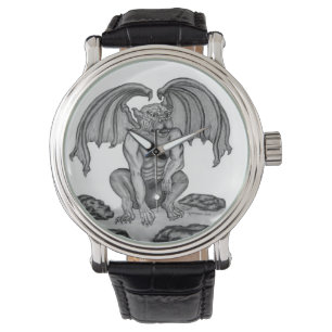 Montre Golem Gargoyle, design noir et blanc