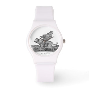 Montre Golem Gargoyle, design noir et blanc
