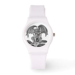 Montre Golem Gargoyle, design noir et blanc