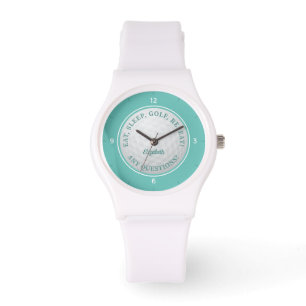 Montre Golf Ball Sports Golf Citation Turquoise Chic