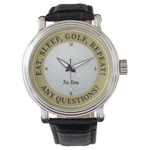 Montre Golf Ball Sports Golf Quote Or & Noir