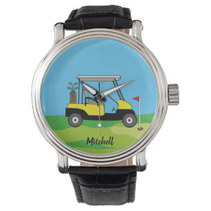 Montre Golf Panier & Parcours Vert Personnalisé