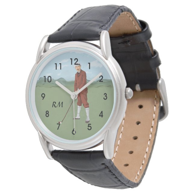 Montre golfeur de style Vintage monogramme (Incliné)