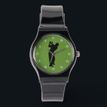 Montre Golfeur vert avec numéros de ballon de golf<br><div class="desc">Funny green golf montre pour le meilleur golfeur de votre vie. #1 golfer frappant une balle sur un arrière - plan vert avec des balles comme numéro d'horloge sur ce cadeau unique de montre bracelet. Un cadeau parfait pour père ou grand-père pour un père ou grand-père qui aime le golf....</div>