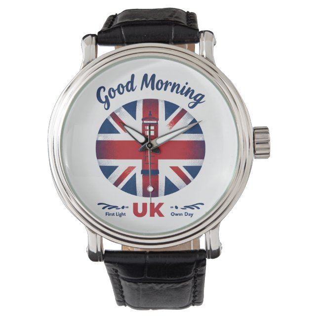 Montre Good Morning UK - Union Jack & London Téléphone Bo (devant)