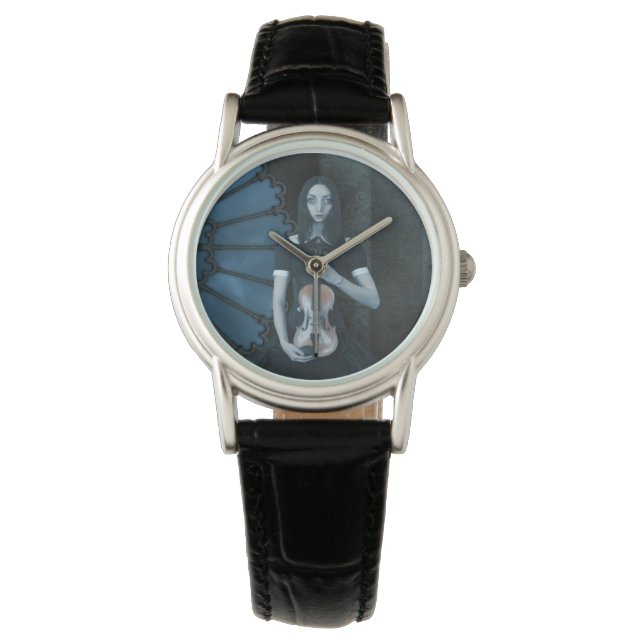 Montre Gothique Victorian Girl tenant Violon Imaginaire f (devant)