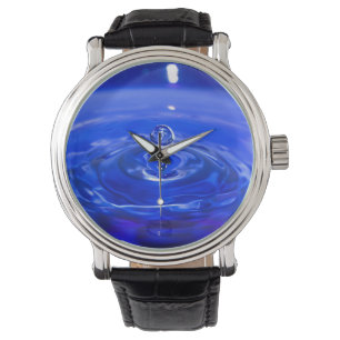 Montre Gouttelette d'eau bleue fraîche