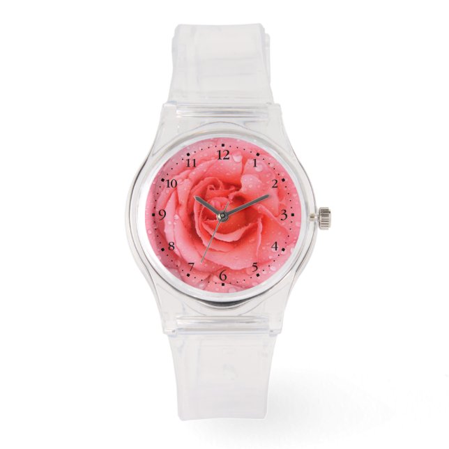 Montre Gouttes d'Eau de Rose Rose Romantique (Recto)