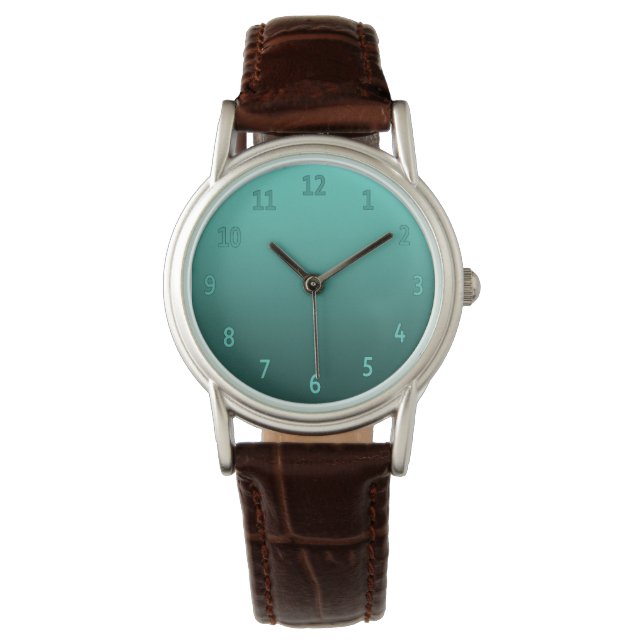 Montre Gradient Turquoise couleur simple (devant)